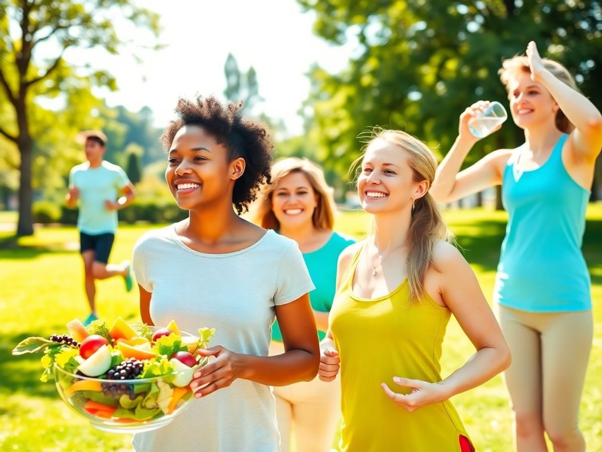 Oameni activi, alimente sănătoase, stil de viață echilibrat.