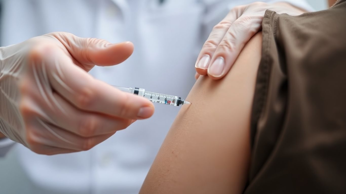 Profesionist medical vaccinând o persoană.